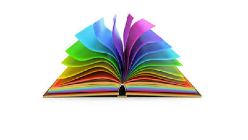 Immagine decorativa che rappresenta un libro con le pagine colorate